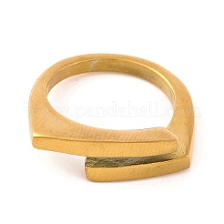 Ion Plating(IP) 304 Stainless Steel Open Cuff Finger Rings for Women&nbsp;RJEW-A414-23B-G