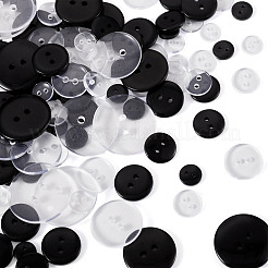2-Hole Flat Round Resin Sewing Buttons For Costume Design&nbsp;BUTT-TA0001-62