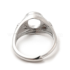 Brass Flower Adjustable Ring Components&nbsp;KK-P225-04P