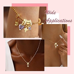 4Pcs 4 Colors Brass Micro Pave Cubic Zirconia Pendants&nbsp;FIND-CJ0005-24