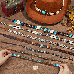 8Pcs 8 Styles Wooden & Acrylic Hat Band&nbsp;AJEW-PH0007-84