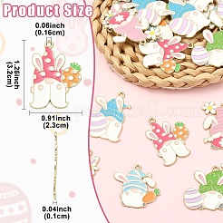 30Pcs 6 Styles Easter Alloy Enamel Pendants&nbsp;ENAM-YW0008-61