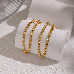 Minimalist Curb Chain Tassel 304 Stainless Steel Stud Earrings&nbsp;UW3398
