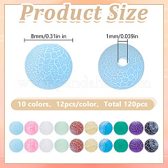 120Pcs 10 Colors Natural Weathered Agate Beads&nbsp;G-HY0001-90
