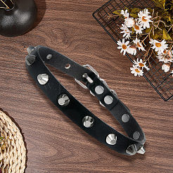 Punk Rock Style Alloy Rivet Imitation Leather Chocker Necklaces&nbsp;NJEW-CL0001-31