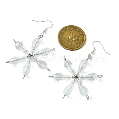 Christmas Snowflake Glass Dangle Earrings&nbsp;EJEW-TA00507
