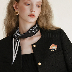 6pcs Peony Flower Enamel Pins&nbsp;JEWB-FH0002-10
