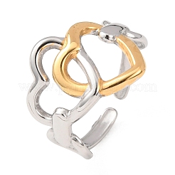 304 Stainless Steel Open Cuff Rings for Women&nbsp;RJEW-K321-01D