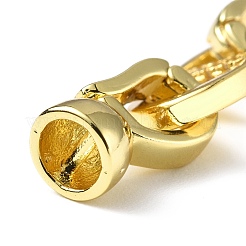 Rack Plating Brass Micro Pave Clear Cubic Zirconia Fold Over Clasps&nbsp;KK-G448-05G