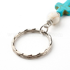 Synthetic Howlite Bead and Synthetic Turquoise beads Keychain&nbsp;KEYC-JKC00267-04