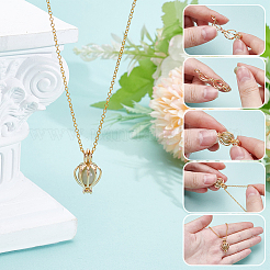 50Pcs 2 Colors Brass & Alloy Bead Cage Pendants&nbsp;FIND-DR0002-24A
