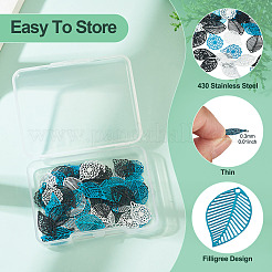 72Pcs 9 Styles Spray Paint 430 Stainless Steel Charms&nbsp;STAS-TA0006-11B