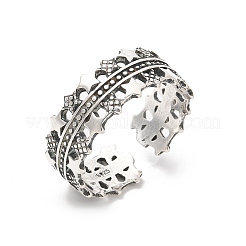 Sterling Silver Open Cuff Rings for Women&nbsp;RJEW-R008-01AS-06