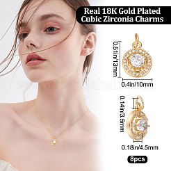 8Pcs Brass Micro Pave Clear Cubic Zirconia Charms&nbsp;KK-BBC0005-61