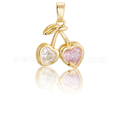 10Pcs Brass Micro Pave Cubic Zirconia Charms&nbsp;KK-BBC0019-45