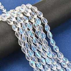 Electroplate Glass Bead Strands&nbsp;EGLA-E010-8x12mm-AB01