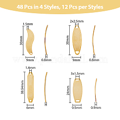 48Pcs 4 Styles 201 Stainless Steel Connector Charms&nbsp;STAS-DC0014-18