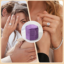 Velvet Cover Plastic Couple Ring Box&nbsp;VBOX-WH20003-001K