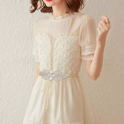 Flower Glass Seed Cloth Sew on Appliques&nbsp;PATC-WH0008-92A