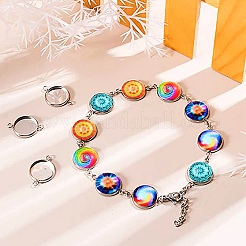 80 Pcs 8 Styles 304 Stainless Steel Cabochon Connector Settings&nbsp;STAS-SZ0001-41P