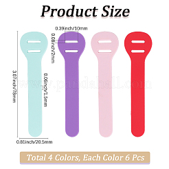 24Pcs 4 Colors PVC Zipper Pull Tabs&nbsp;PVC-GF0001-02A-01