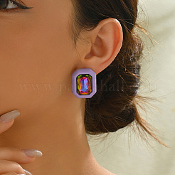 Acrylic Rhinestone Stud Earrings for Women&nbsp;WG67C78-01