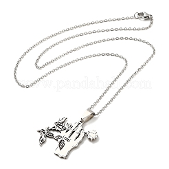 Non-Tarnish 201 Stainless Steel Pendant Necklaces&nbsp;NJEW-G123-03P