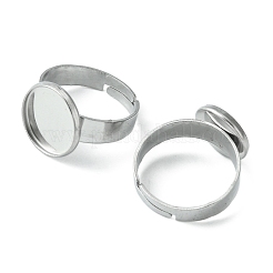 24Pcs 4 Size Adjustable 304 Stainless Steel Finger Rings Components&nbsp;STAS-FS0001-38