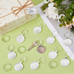60Pcs DIY Flat Round Alloy Keychain Making Kits&nbsp;KEYC-DC00053