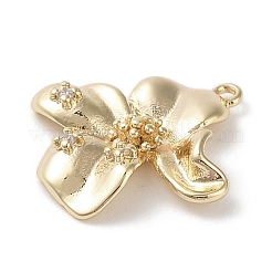 Brass Micro Pave Clear Cubic Zirconia Pendants&nbsp;KK-G491-23G