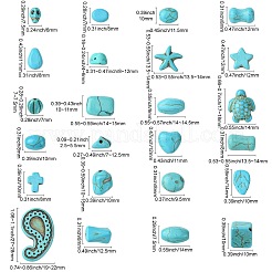 120Pcs 24 Styles Synthetic Turquoise Beads&nbsp;TURQ-CJ0001-81
