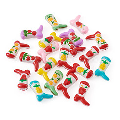 20Pcs 10 Styles Fruit Theme Boot Baking Paint Glass Enamel Beads&nbsp;LAMP-TA0002-78C
