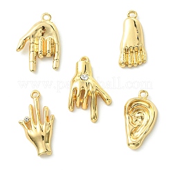 30Pcs 5 Styles Alloy Rhinestone Pendants&nbsp;FIND-CJ0002-42