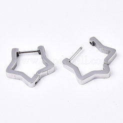 Tarnish Resistant 304 Stainless Steel Huggie Hoop Earrings&nbsp;EJEW-N016-002