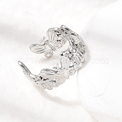 304 Stainless Steel Open Cuff Rings for Women&nbsp;RJEW-K313-14P