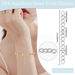 100 Strands 304 Stainless Steel Chain Extender&nbsp;STAS-BBC0005-51B