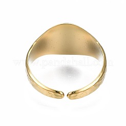 304 Stainless Steel Oval Open Cuff Ring&nbsp;RJEW-T023-54G