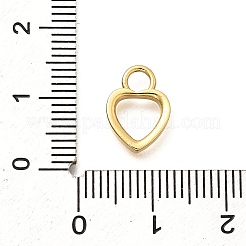 Heart Brass Open Back Bezel Charms&nbsp;KK-S508-07G