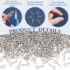 304 Stainless Steel Screw Eye Pin Peg Bails&nbsp;STAS-ME0001-82B-P