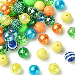 50Pcs 12 Styles Round ABS Plastic Imitation Pearl Beads and Acrylic Beads&nbsp;DIY-CJ0003-28