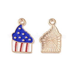 American Flag Style Alloy Enamel Pendants&nbsp;ENAM-K067-29