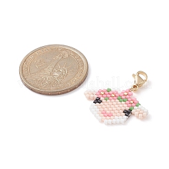 Handmade Loom Pattern Seed Beads Pendants Decoration&nbsp;HJEW-MZ00016-02