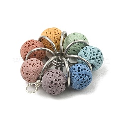 Natural Lava Rock Dyed Beaded Pendants&nbsp;PALLOY-TA00088-02