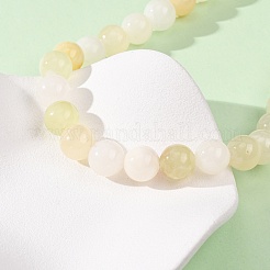 12MM Dyed Natural Green Jade Round Beaded Necklaces&nbsp;GG-CBAA808-04P-E