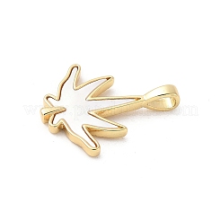 Brass Pave Natural White Shell Pendants&nbsp;KK-S522-20G