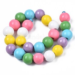 Halloween Spray Painted Natural Wood Beads Strands&nbsp;WOOD-S053-55A