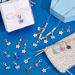 36Pcs 6 Colors Transparent Spray Painted Glass Butterfly Pendant Decorations&nbsp;HJEW-PH02253