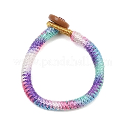Handwoven Gradient Braided Polyester Cord Pendant Decorations&nbsp;HJEW-F026-01E