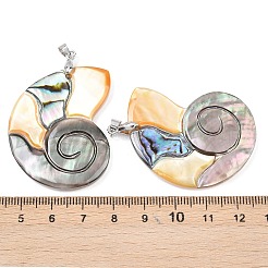 Natural Paua Shell & Black Lip Shell & Yellow Shell Pendants&nbsp;KK-C135-08A