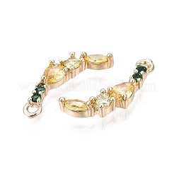 Brass Micro Pave Champagne Yellow Cubic Zirconia Pendants&nbsp;KK-Q764-027